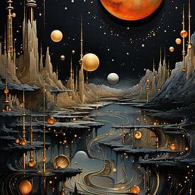 Dynamisch abstract van Virgil Quinn - Decorative Arts
