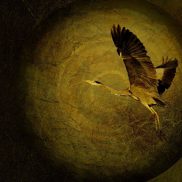 Wabi-Sabi heron. 2 by Alie Ekkelenkamp
