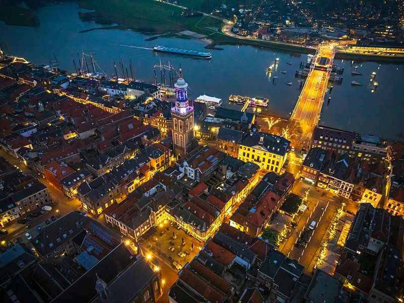 Kampen evening view of the skyline at the river IJssel  by Sjoerd van der Wal Photography
