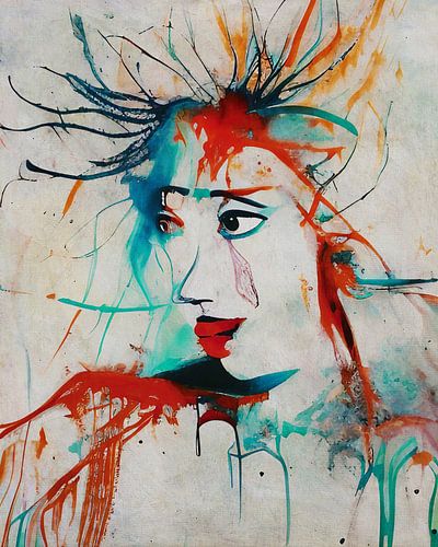 Abstract portret van Annelies