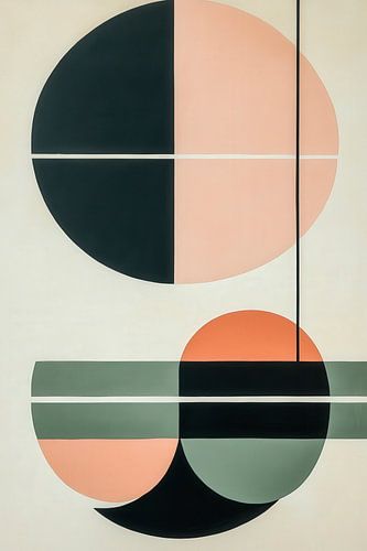Geometrische compositie in pastelkleuren