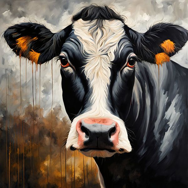 Portrait Vache - Vache 3 par Wall Art Wonderland