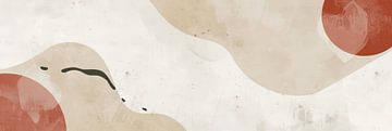 Abstraktes Panorama beige Boho-Stil von Digitale Schilderijen