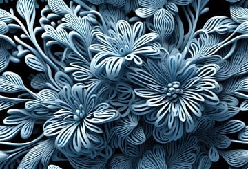 Droombloemen in grijs en wit van Rein Bijlsma Art
