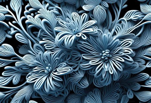 Droombloemen in grijs en wit