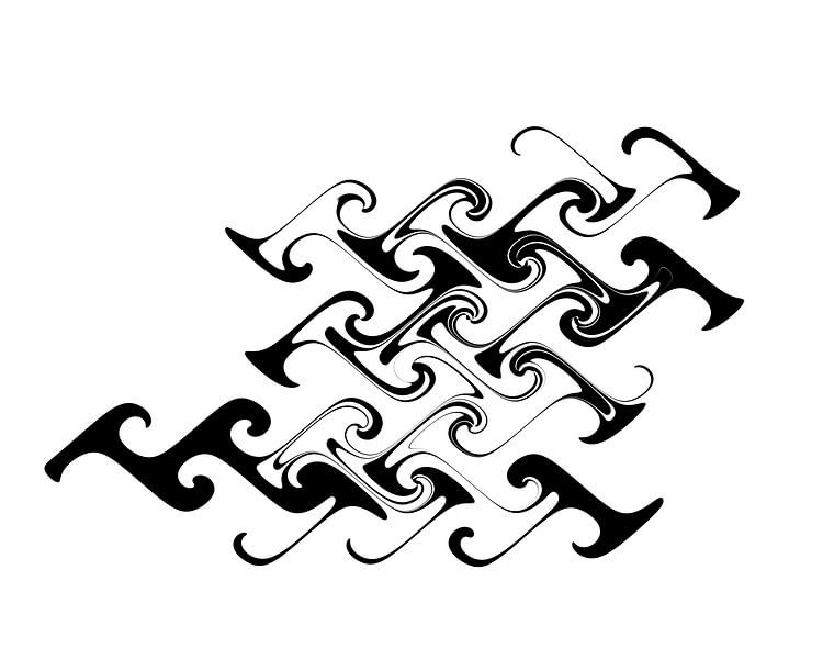 schwarz und weiß abstrakte digitale Kunst 4 von Naomi van Mierlo
