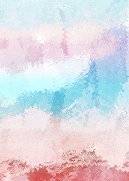 Frühlingszeit II. Bunte abstrakte Landschaft in Pastellfarben von Dina Dankers