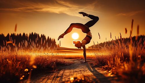 Zonneballet: sierlijke acrobatiek in de zonsondergang
