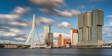 Skyline of the Kop van Zuid and Erasmus Bridge in Rotterdam by Frans Lemmens