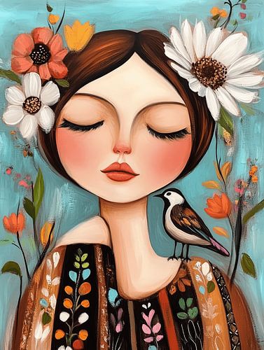 Kleurrijke illustratie, portret