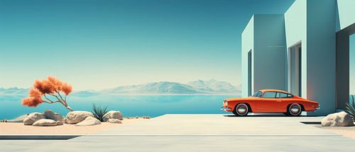 Retro Auto in Moderne Oase