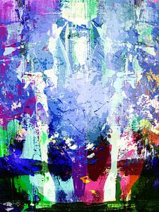 Modernes, abstraktes digitales Kunstwerk in verschiedenen Farben