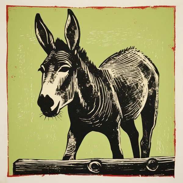 Whimsy Folk Esel am Zaun von Aloke Design