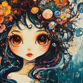 Das Mädchen mit dem Blumenkranz von Blickfänger Gemälde