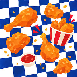 Festin de pique-nique au poulet frit sur Daan Dirk