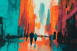 Stedelijk landschap bij schemering van Poster Art Shop