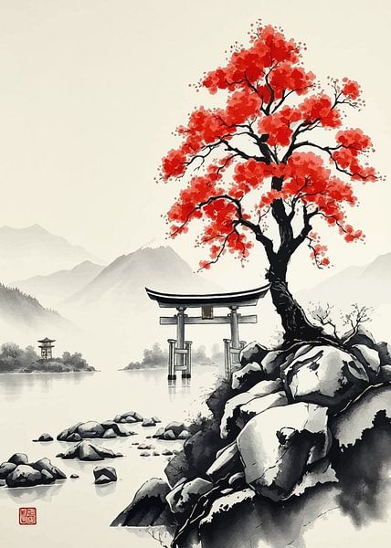 Paysage japonais Inkwash par MIROKKU