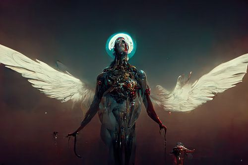 surrealistische engel I met vleugels