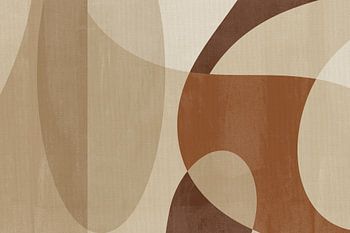 Moderne abstracte kunst in terracotta, beige en bruin