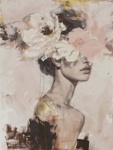 Portret in pastelkleuren met een romantische uitstraling