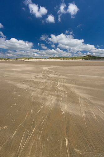 Zonnige dag aan de Nederlandse kust met harde wind. van Rob Christiaans