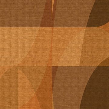 Abstracte vormen in bruine tinten - Moderne minimalistische kunst van Dina Dankers