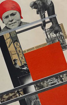 Gustav Klucis, aan het front van de socialistische constructie, 1928 van Atelier Liesjes