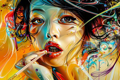 Japanse vrouw airbrush