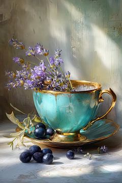 Lavender and turquoise summer composition by Joriali photography and paintings