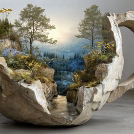 Einzigartige Landschaft in einer Panorama-Vase von TheXclusive Art
