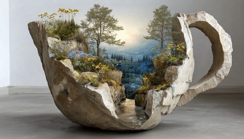 Unieke landschap in vaas kruik panorama