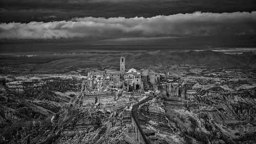 Civita di Bagnoregio -4- infrared black and white by Teun Ruijters