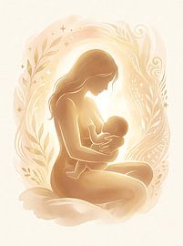 Gentle Mother and Baby Minimalist by rendy okta