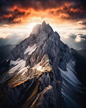 Zonsopgang boven de Rocky Mountains van fernlichtsicht