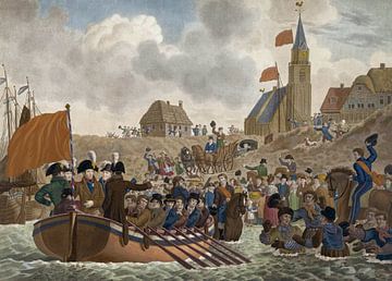 Aankomst Willem I bij Scheveningen, 1813 van Atelier Liesjes