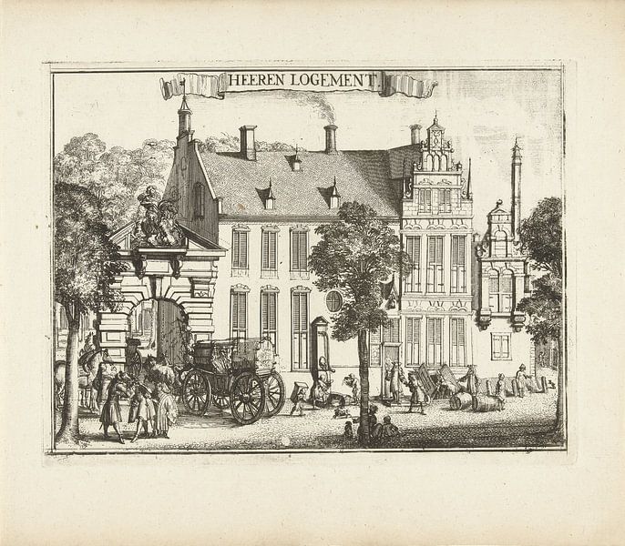 Blick auf das Herenlogement in Haarlem, Romeyn de Hooghe von Historisch Haarlem