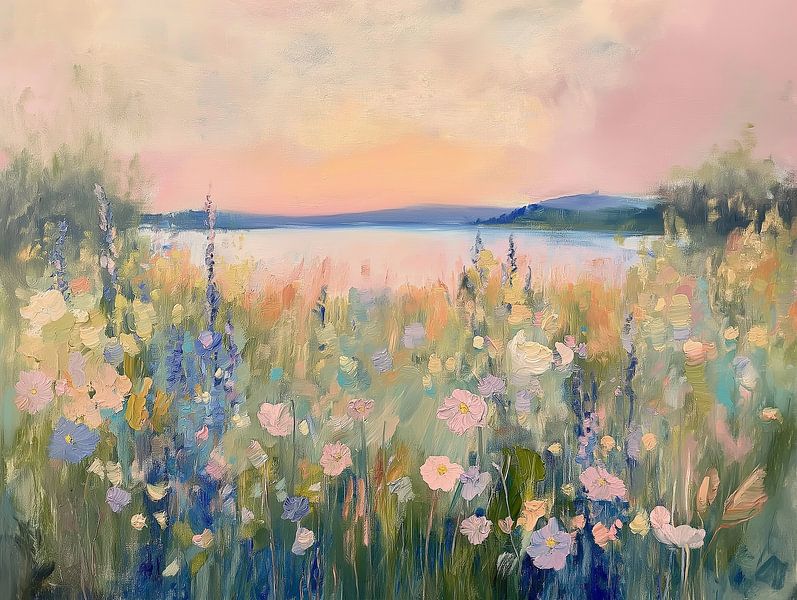 Traumlandschaft in Pastell von Bianca ter Riet