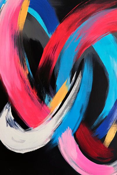 Dynamique colorée sur noir par Poster Art Shop