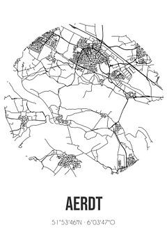 Aerdt (Gelderland) | Landkaart | Zwart-wit van MijnStadsPoster