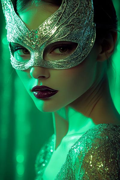 Portrait fascinant avec masque - Glamour par Poster Art Shop