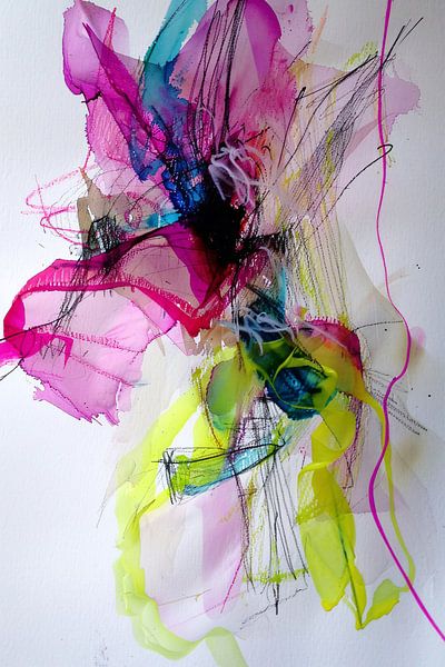 Abstracte kleurrijke dynamische kunst met lijnen van Art & Soul Creations