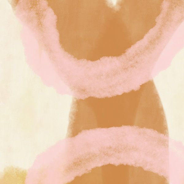 Modern shapes and lines abstract art in pastel colors no 7_3 by Dina Dankers