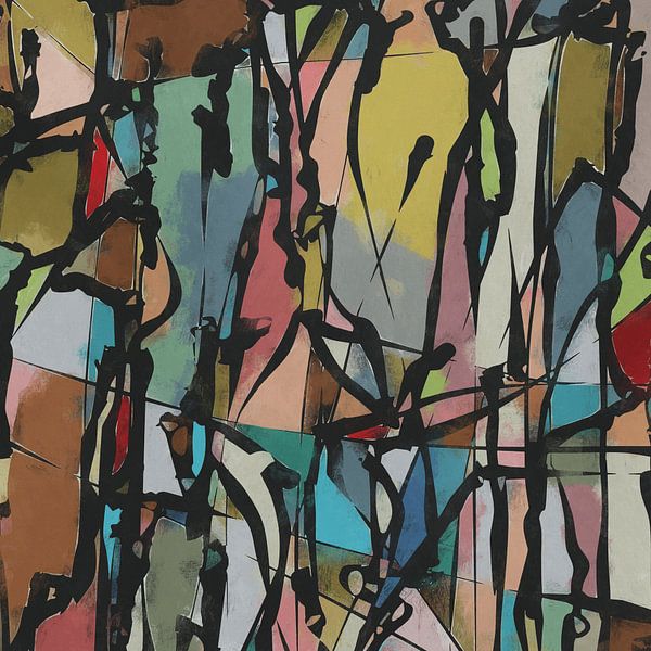 Abstracte gekleurde tekening 2 van Georgia Chagas