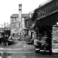 Het gondel boothuis, Venetië 