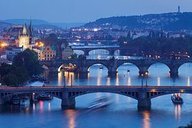 Vltava bridges with Charles Bridge, Prague, by Markus Lange