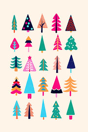 Colourful fir trees – a festive pattern design by Marco Müller-Vo