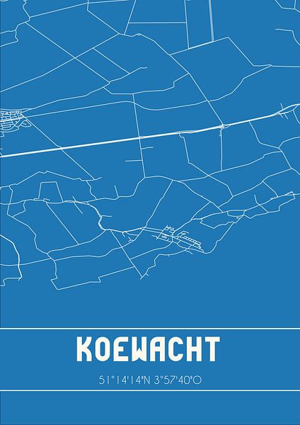 Blueprint | Map | Koewacht (Zeeland) by Prints of Place