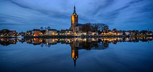 Hasselt Sonnenuntergang Blick auf den Fluss Ufer des Zwarte Water