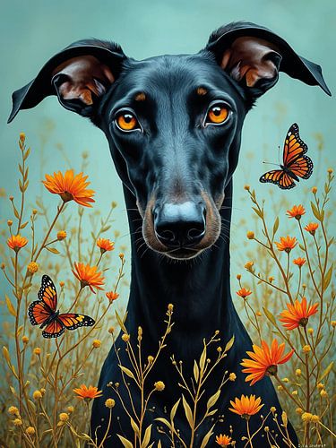 La grâce silencieuse du Galgo II sur Betty Maria Digital Art