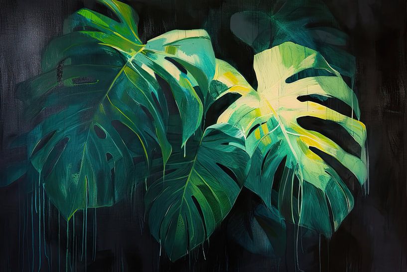 Neon Monstera | Urban Junglebeat von Kunst Laune